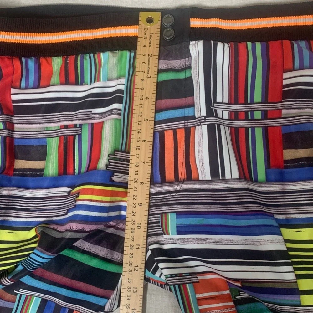 Robert Graham Swim Trunks‎ Mens 40 Multicolor Excellent Abstract Skull Geometric